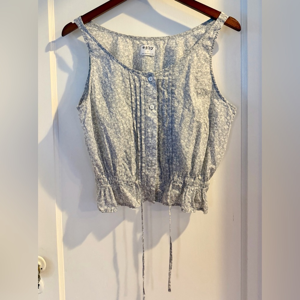 Esby Light Blue Floral Sleeveless Blouse